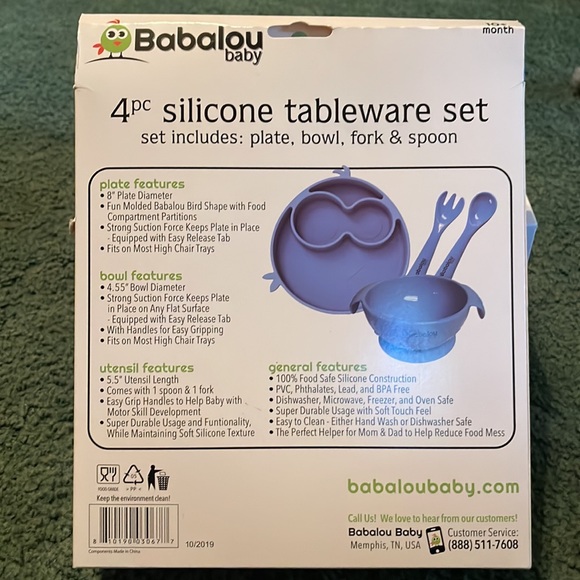 Babalou Baby Silicone Tableware Set - Picture 2 of 3